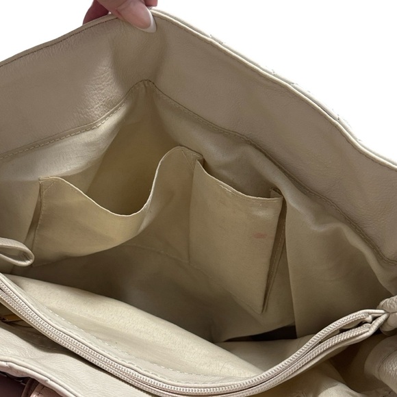 ALDO Quilted Chain Strap Tote Bag – Beige, White & Blush - Picture 4 of 7